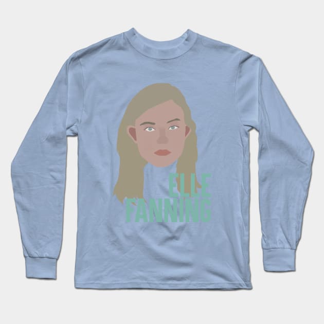 Elle Fanning Head Long Sleeve T-Shirt by JorisLAQ